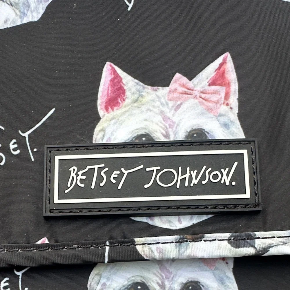 Betsey Johnson Black and White Dog Print Insulated Lunch Bag